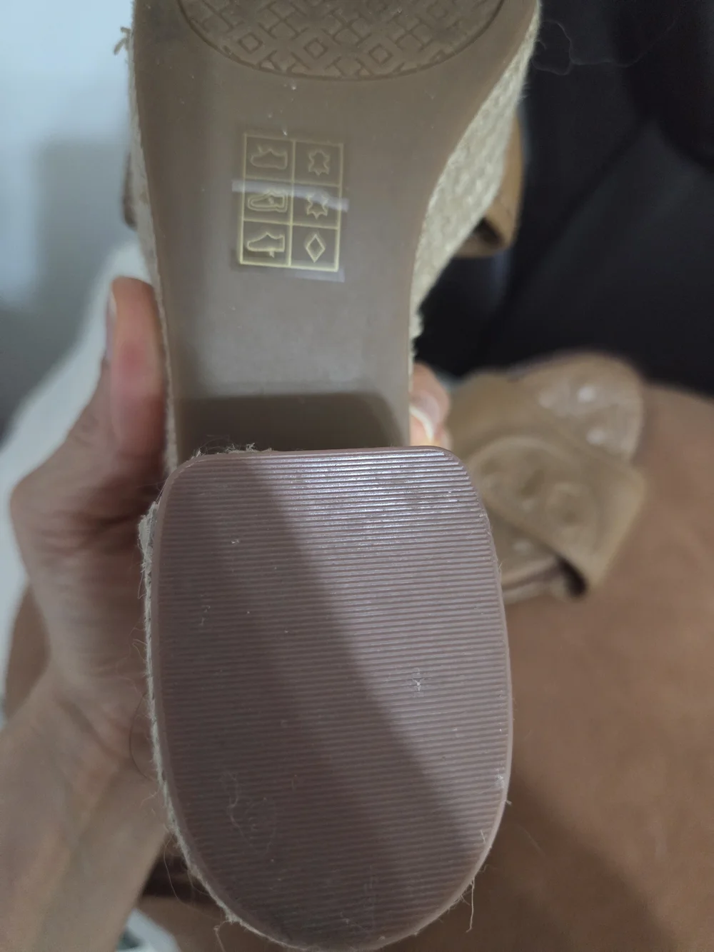 Tory Burch Tan Leather Espadrille Platform Sandals